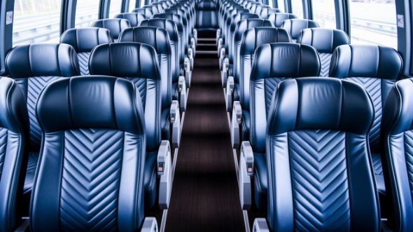 southfield 56 passenger charter bus inside